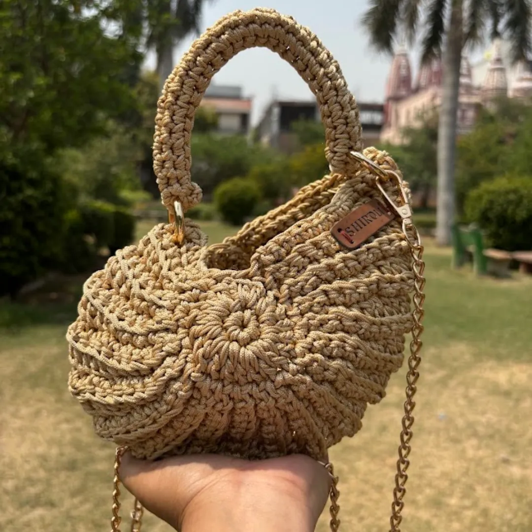 Shiroli Handmade Designer Gold - Shell Bag