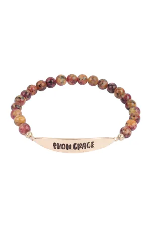 SHOW GRACE NATURAL STONE STRETCH BRACELET