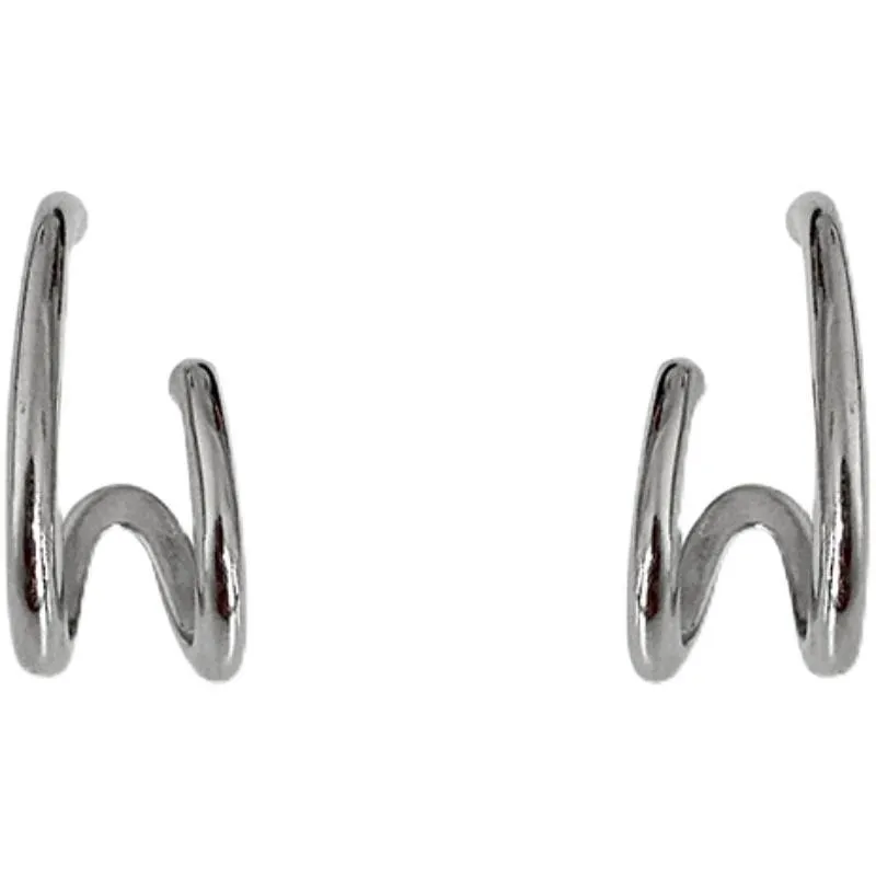 Silver Metal Earrings