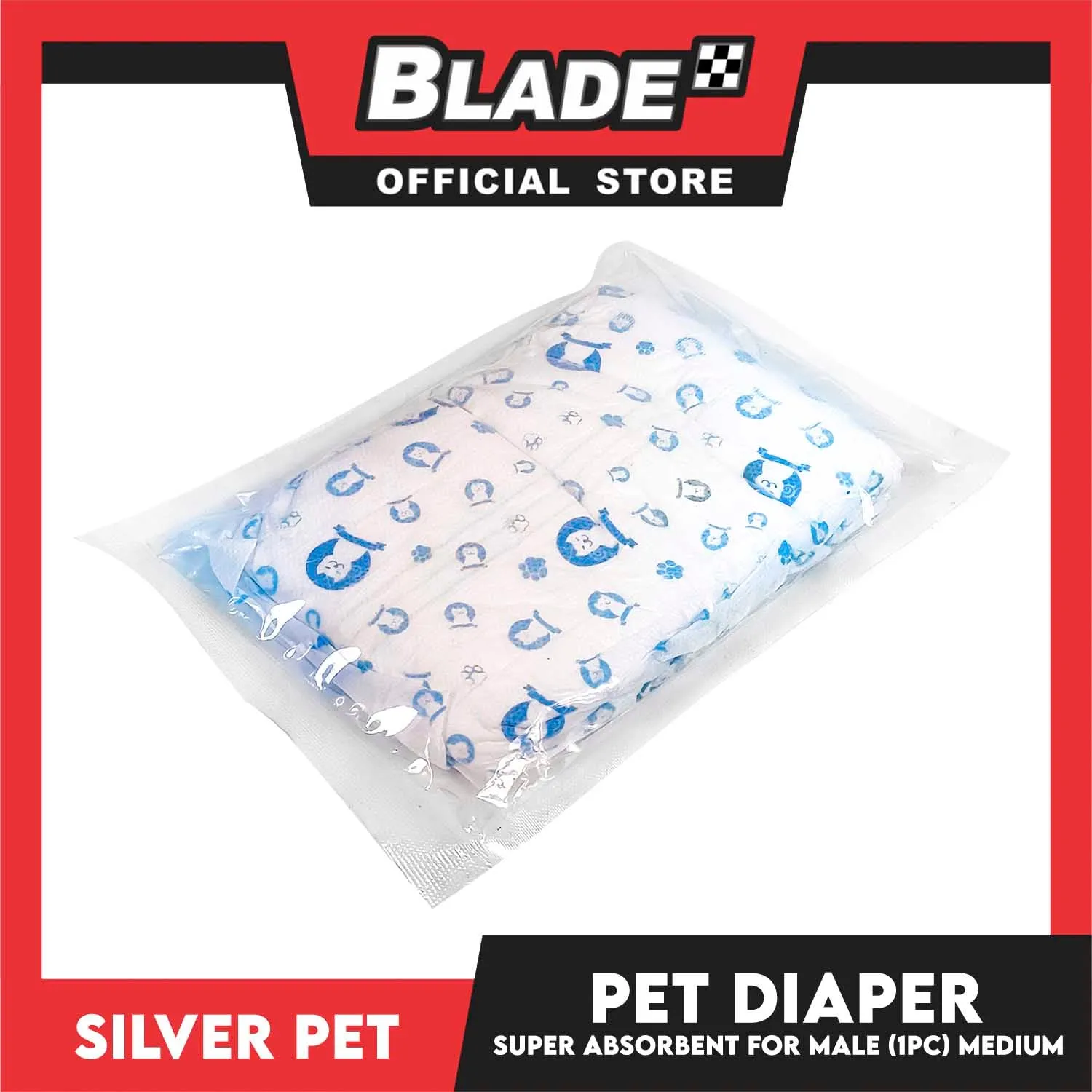 Silver Pet Super Absorbent Disposable Male Dog Wrap/ Diaper Medium