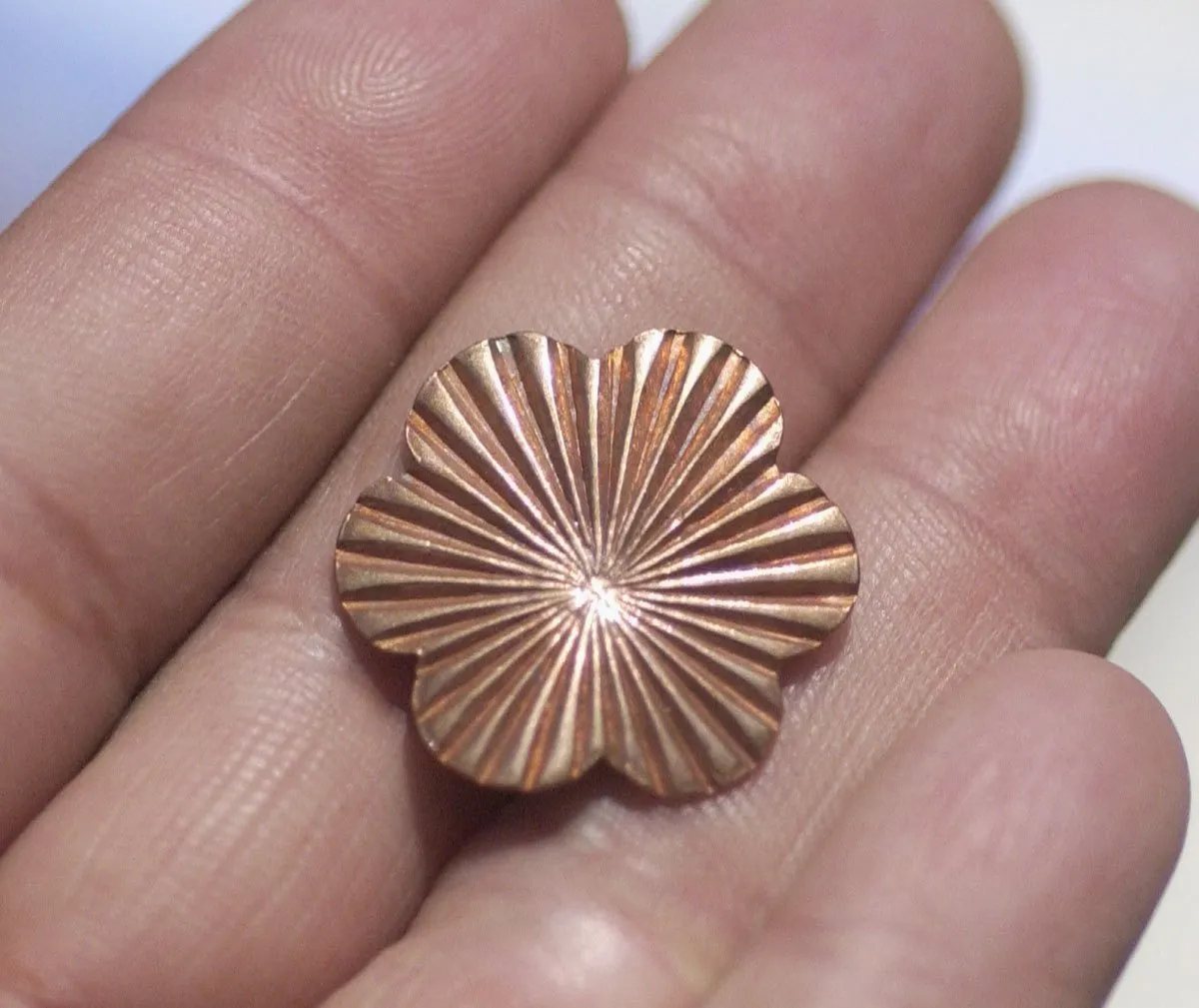 Six Petal Flower Ruffled Pattern 20mm for Enameling Stamping Texturing  Variety of Metals Variety of Metals - 6 pieces