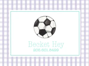 Soccer Luggage Tag- Lavender