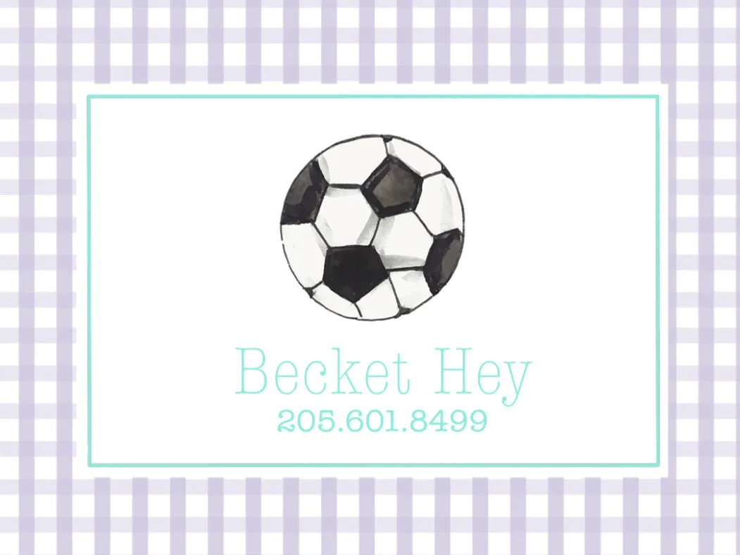 Soccer Luggage Tag- Lavender