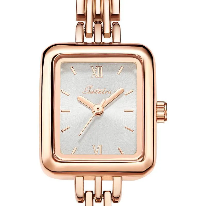 Sotoiru Women Rose Gold Watches Simple Square Bracelet Wristwatch T3011P