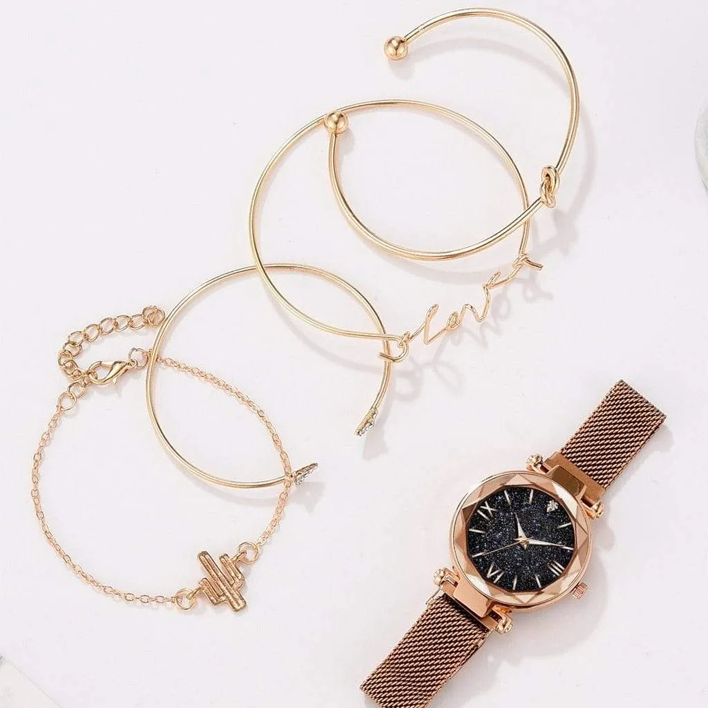 Starry 5pc Set Women Watch