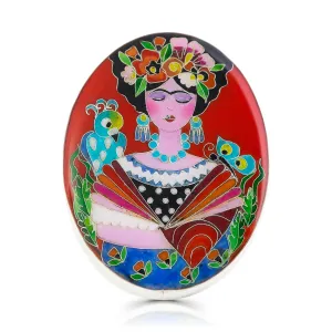 Sterling Silver and Enamel Frida Inspired Ring