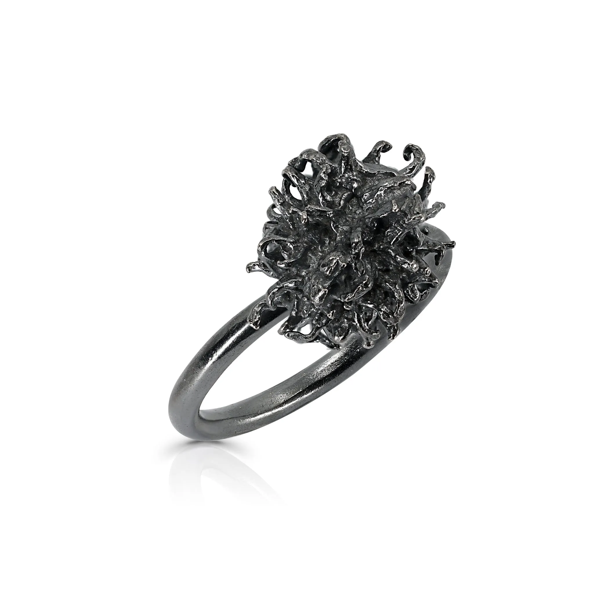 Sterling Silver and Enamel Liquidambar Ring