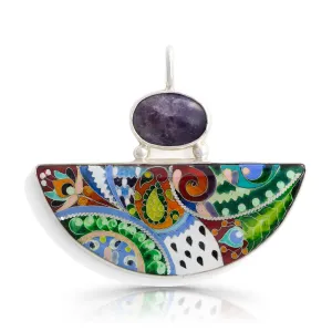 Sterling Silver and Enamel Nature Pendant