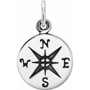 Sterling Silver Compass Charm