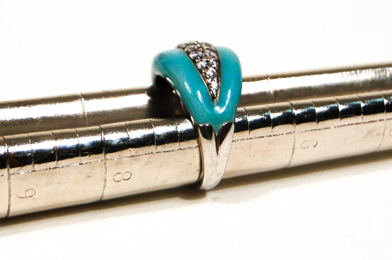 Sterling Silver Turquoise Enamel Ring by Adrienne