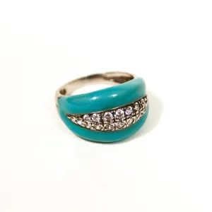 Sterling Silver Turquoise Enamel Ring by Adrienne