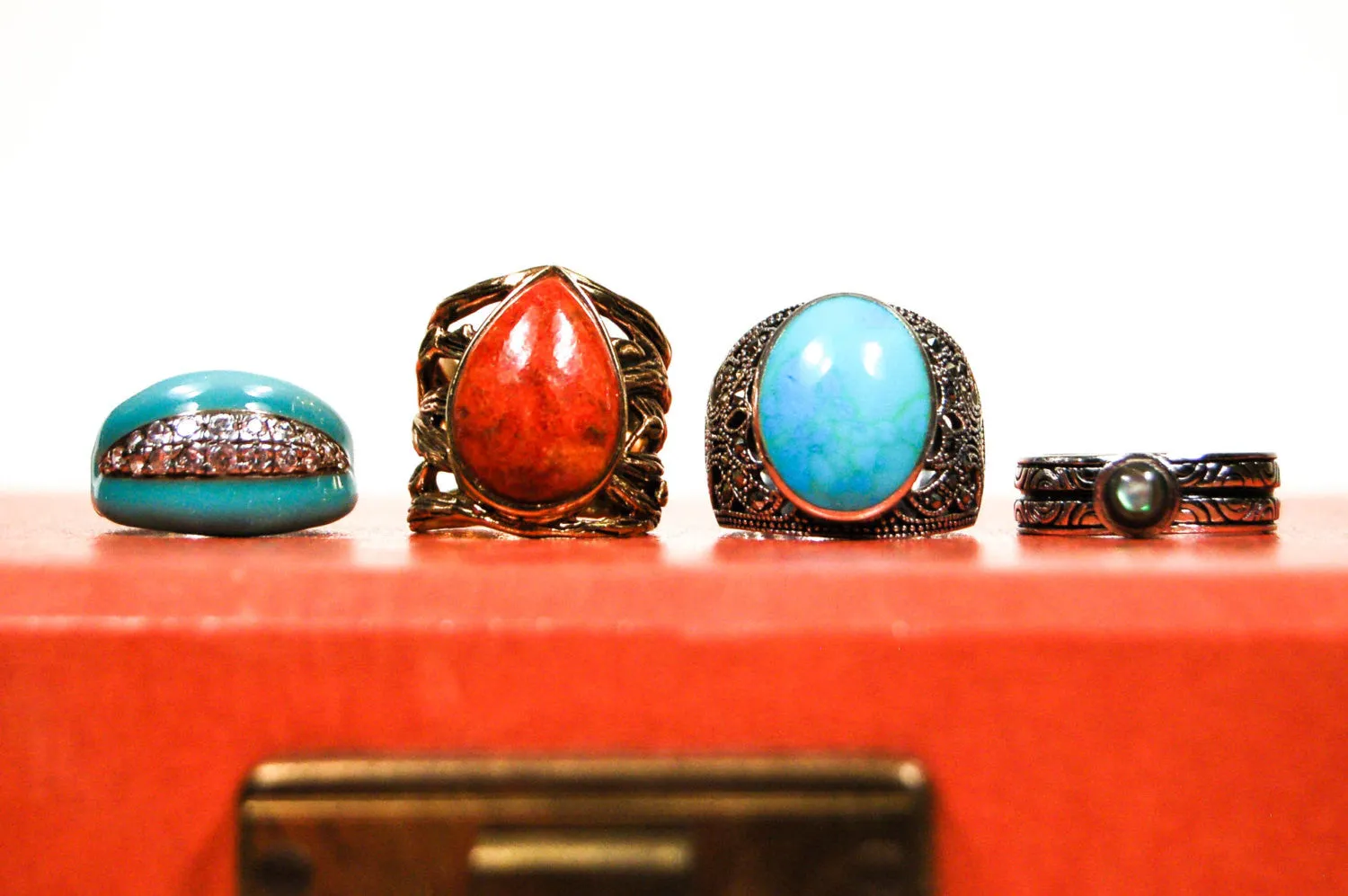 Sterling Silver Turquoise Enamel Ring by Adrienne