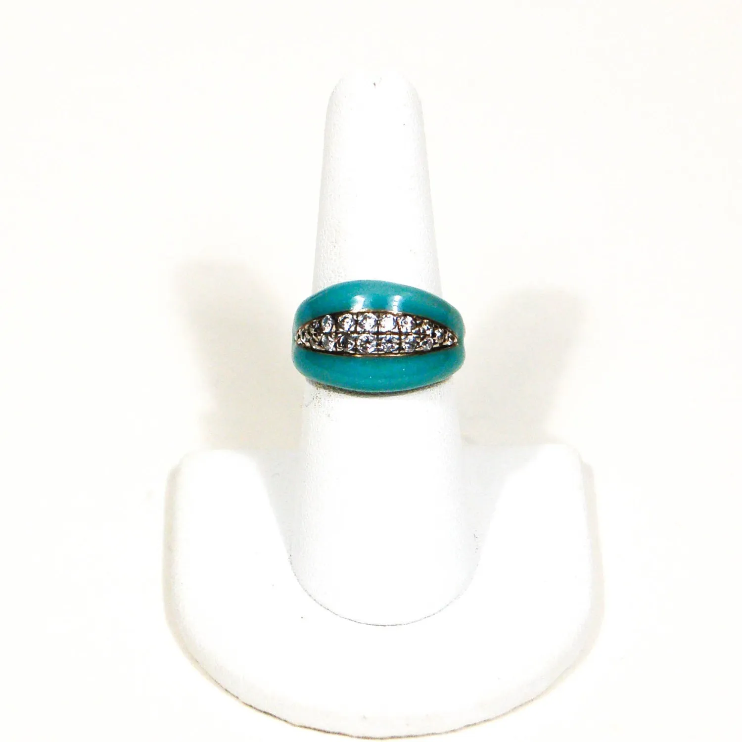 Sterling Silver Turquoise Enamel Ring by Adrienne
