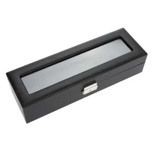 StitchesandTweed Matte Leatherette 6 Slot Watch Organizer Case