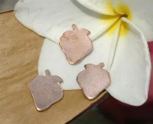 Strawberry 16mm for Enameling  Blanks Shape Cutout for Soldering Stamping Texturing Metalworking - 4 pieces