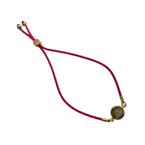 Taylor Bracelet Pink Cord - Brass