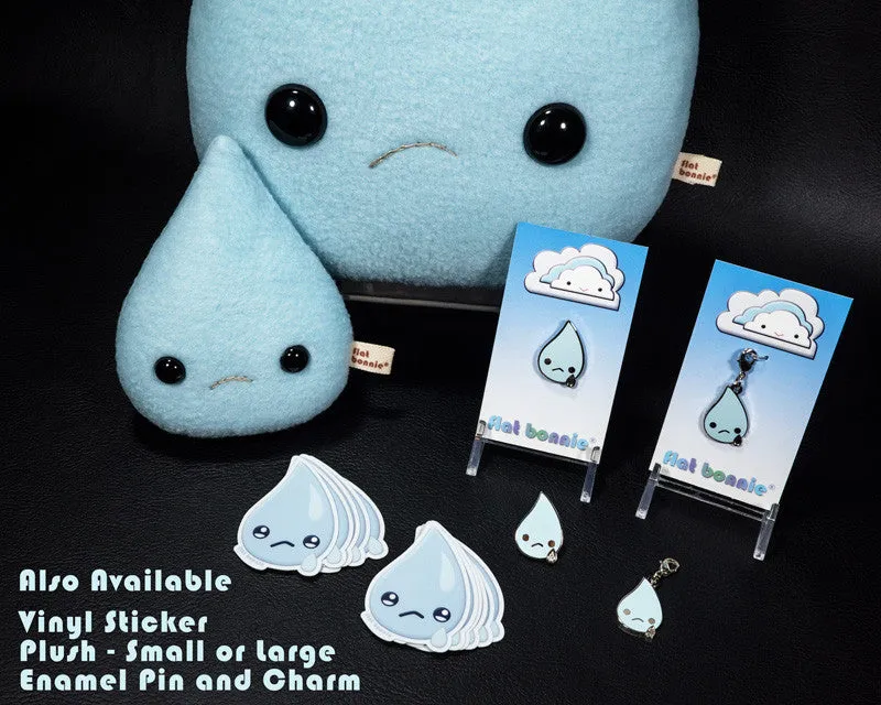 Teardrop enamel charm - Kawaii tears zipper pull - Ugly cry crying charm