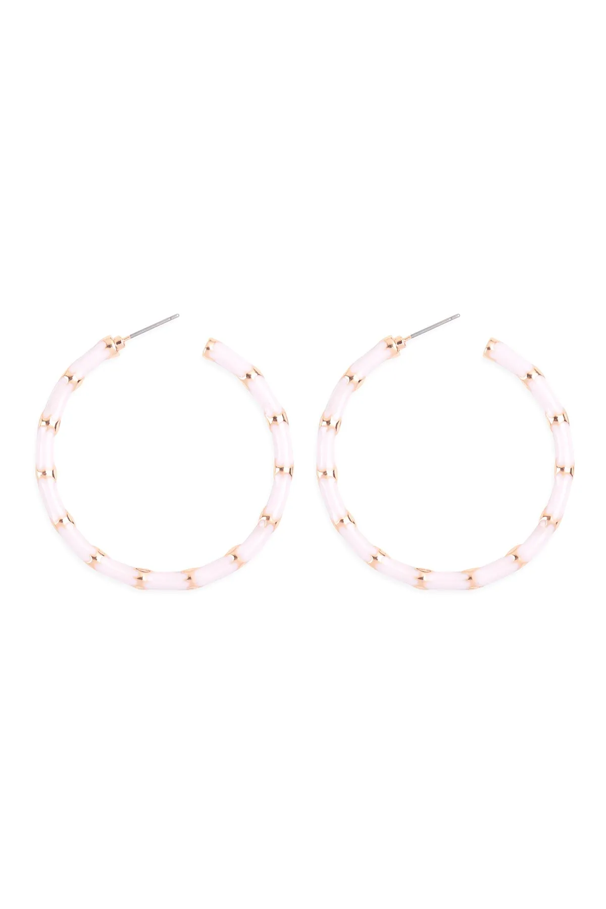 TEXTURED ENAMEL COLOR HOOP EARRINGS