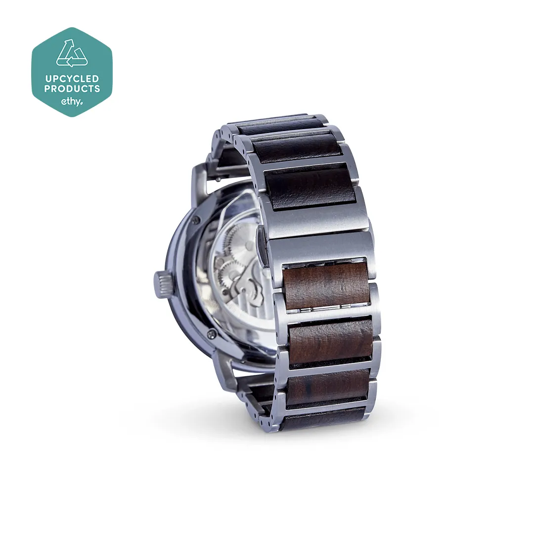 The Banyan Men's Vegan Wooden Watch | Silver & Brown
