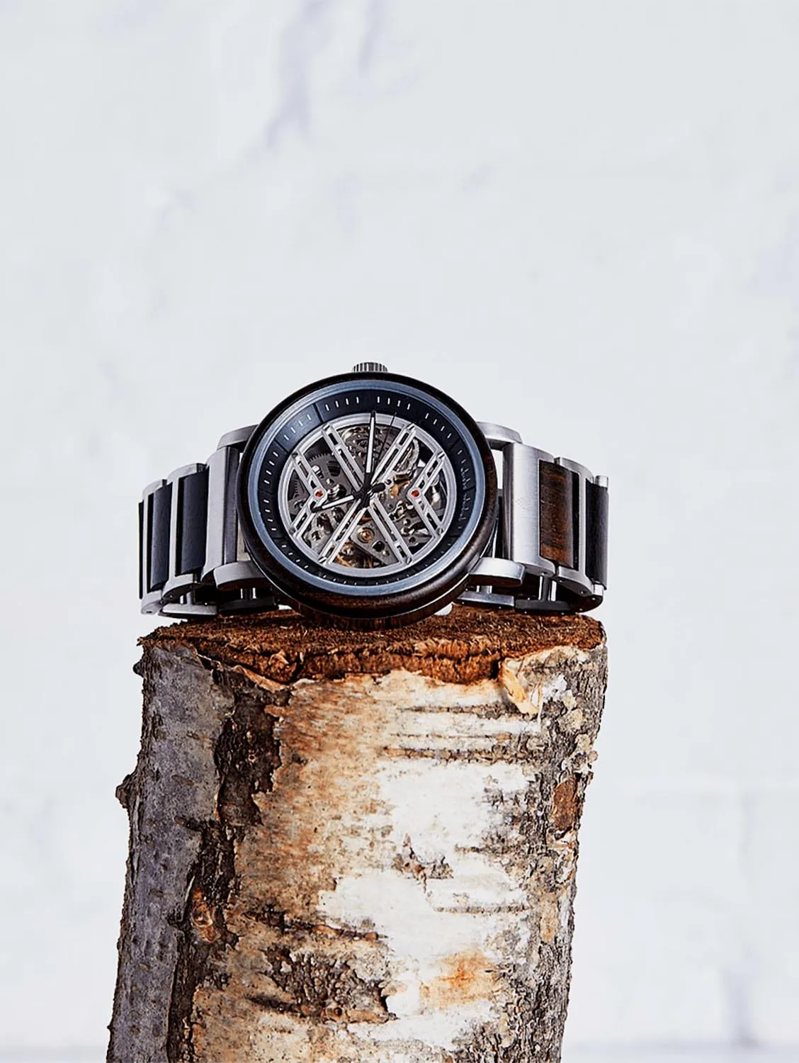 The Banyan Men's Vegan Wooden Watch | Silver & Brown