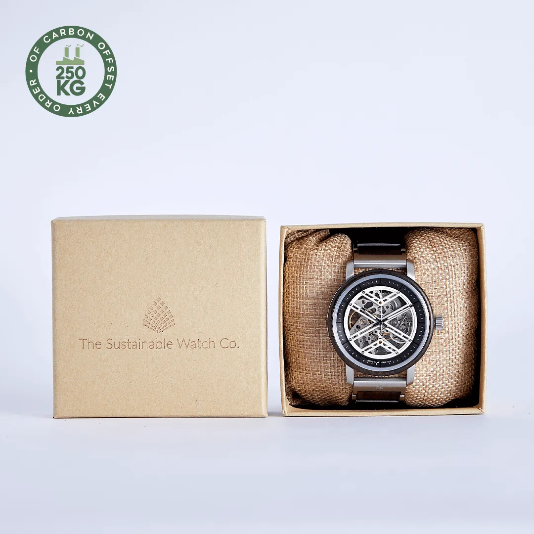 The Banyan Men's Vegan Wooden Watch | Silver & Brown