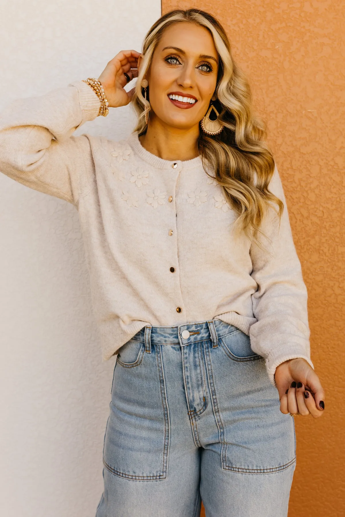 The Grace Floral Applique Cardigan