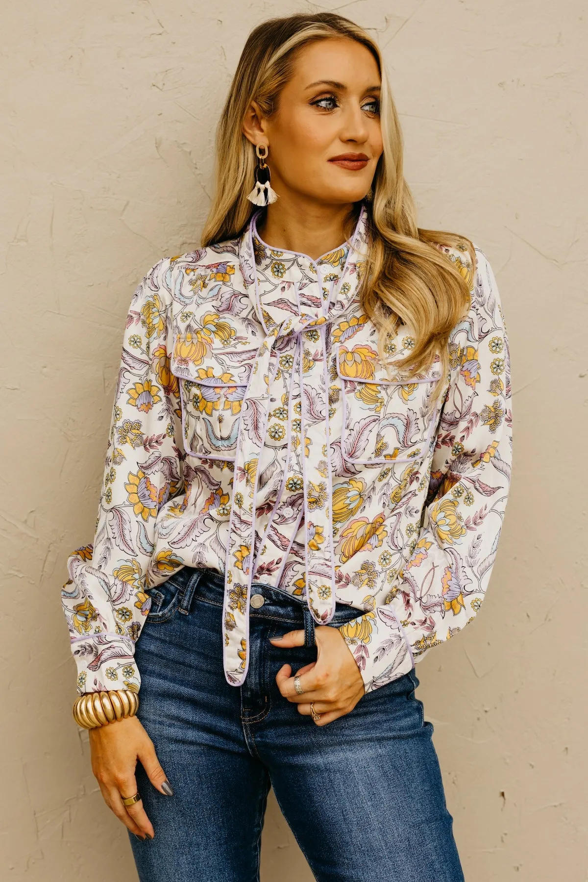 The Kiera Piping Trim Blouse