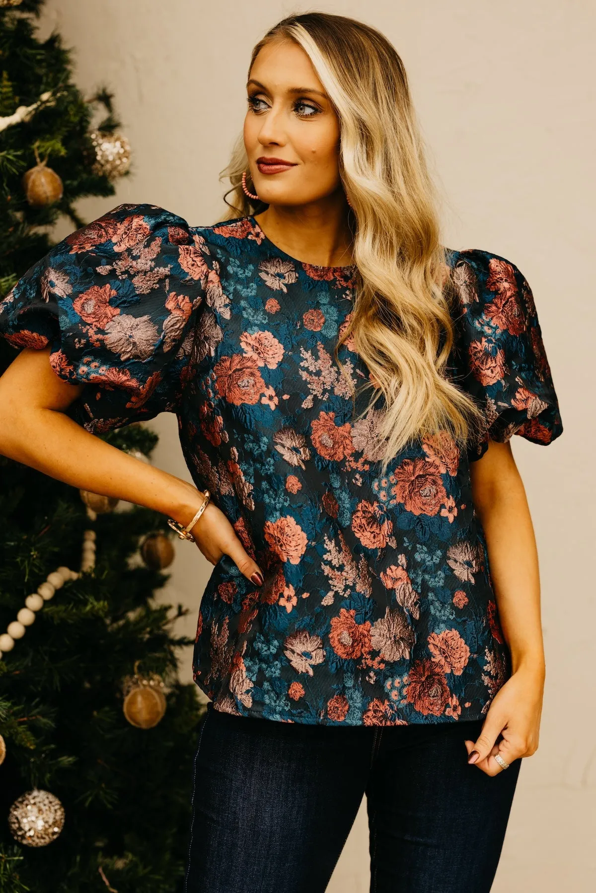 The Landon Puff Sleeve Floral Top