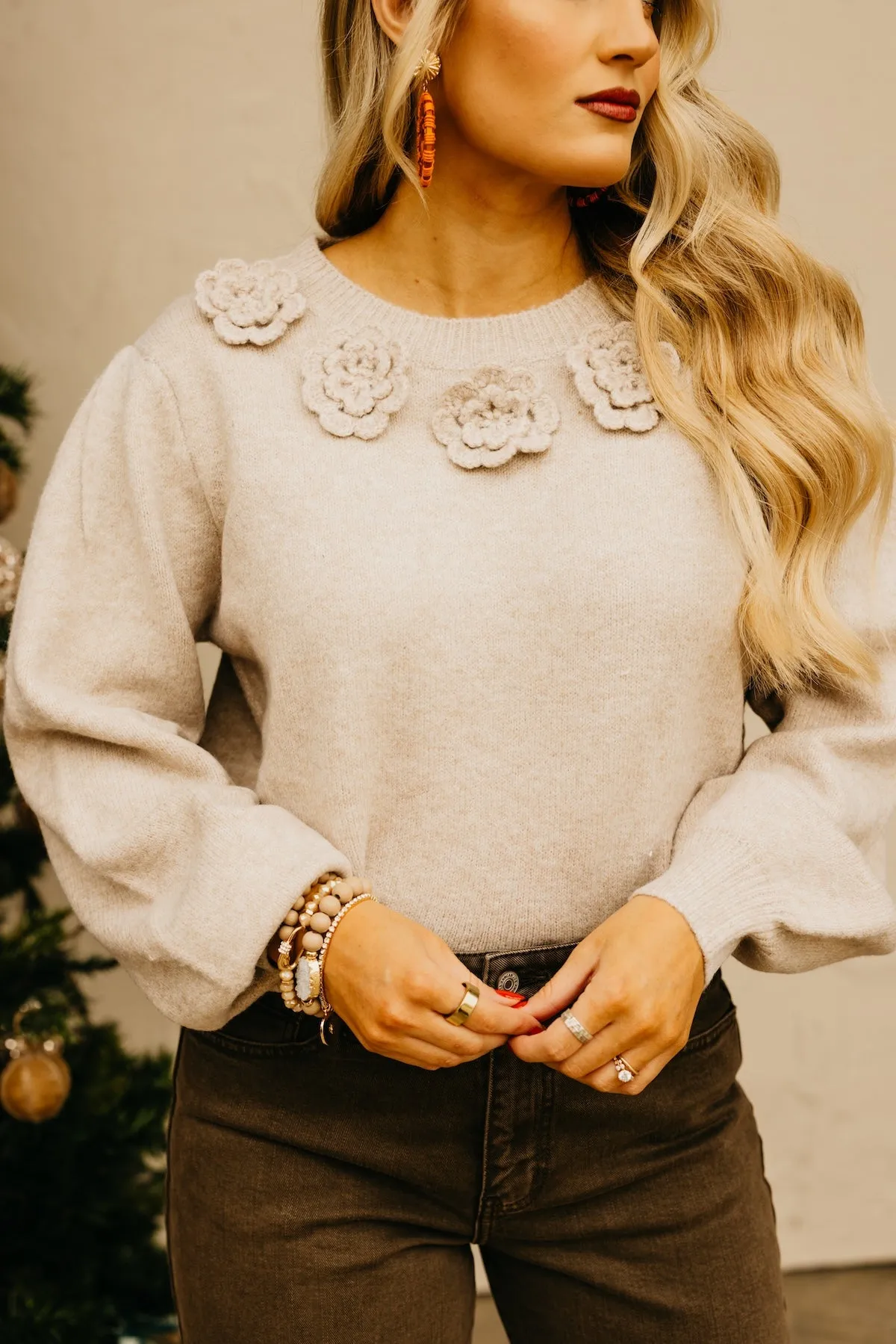 The Penny Floral Bib Sweater
