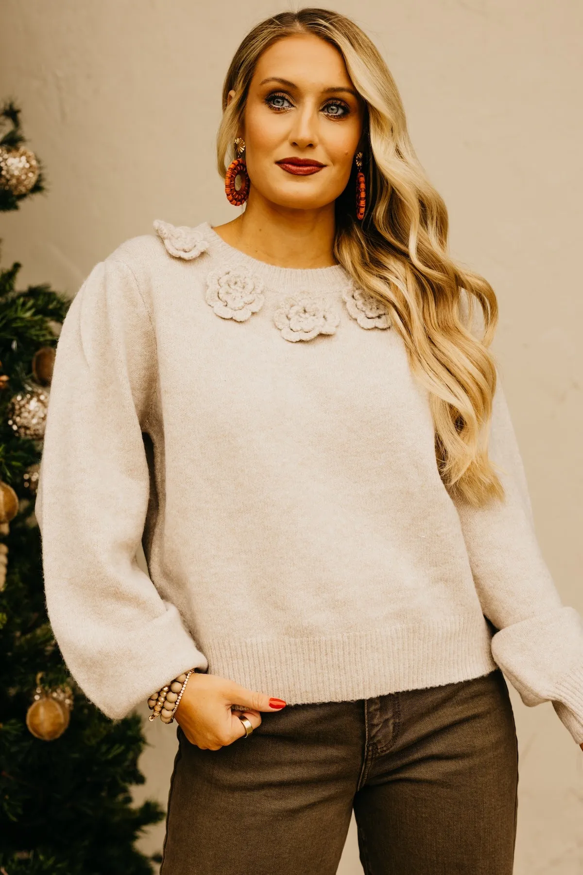 The Penny Floral Bib Sweater