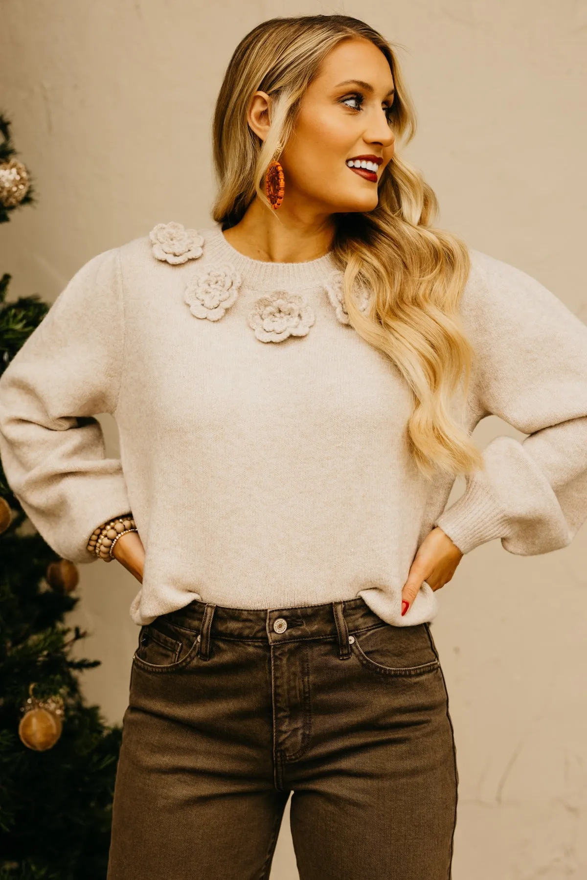 The Penny Floral Bib Sweater
