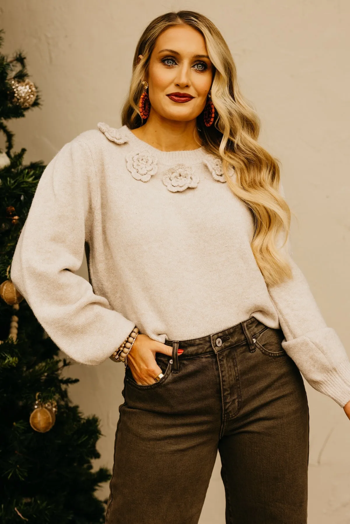 The Penny Floral Bib Sweater