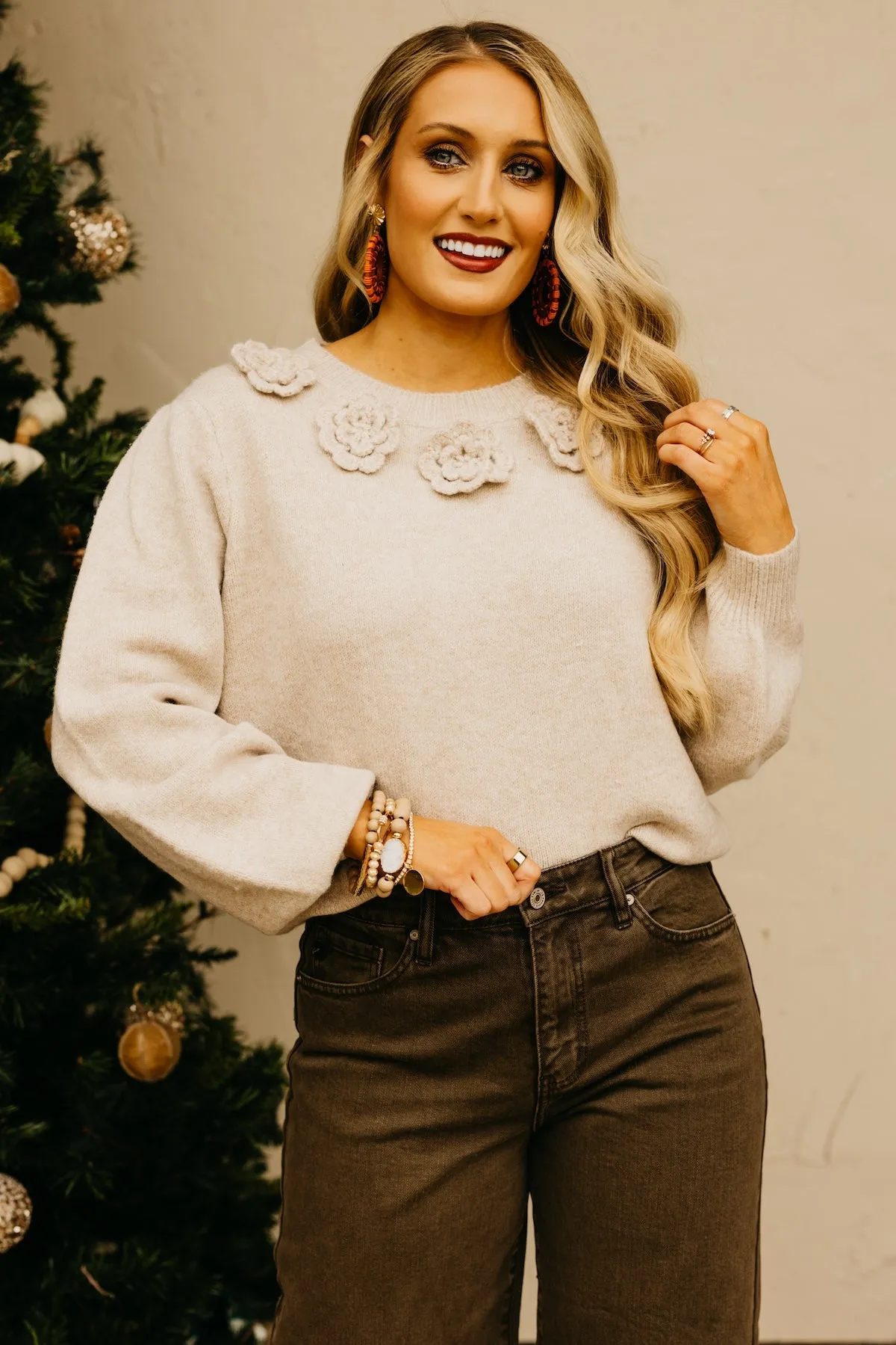 The Penny Floral Bib Sweater