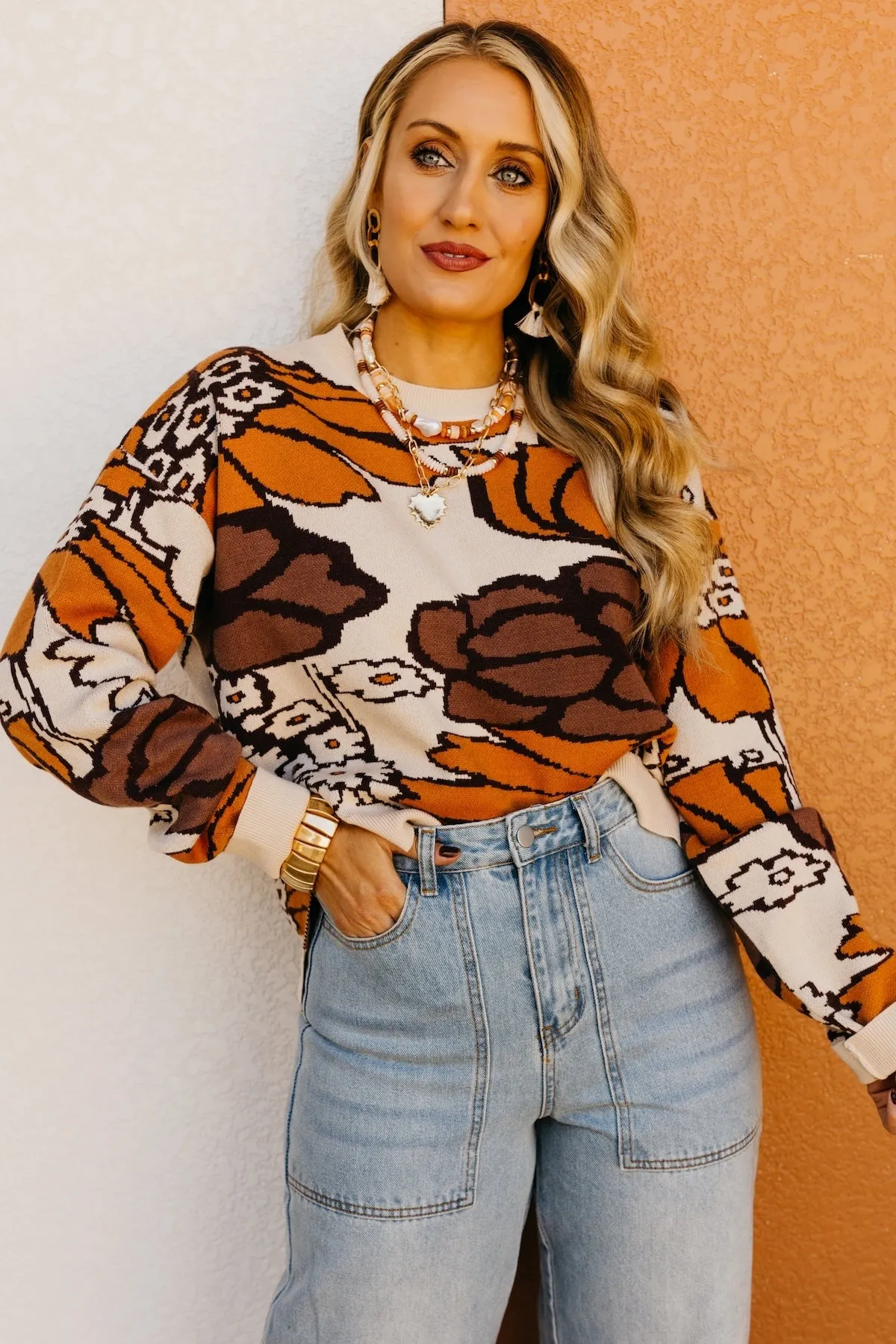 The Vivian Fall Floral Sweater