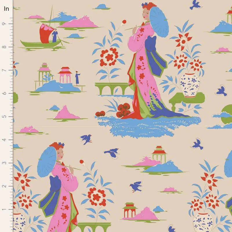 Tilda Bloomsville Fabric | Garden Vista | Dove