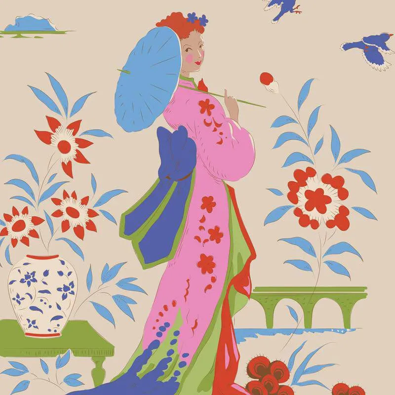 Tilda Bloomsville Fabric | Garden Vista | Dove