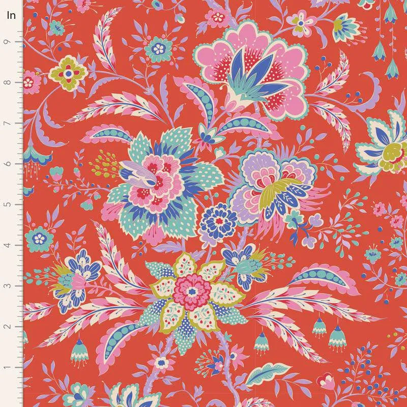 Tilda Bloomsville Fabric | Late Bloomer | Tomato