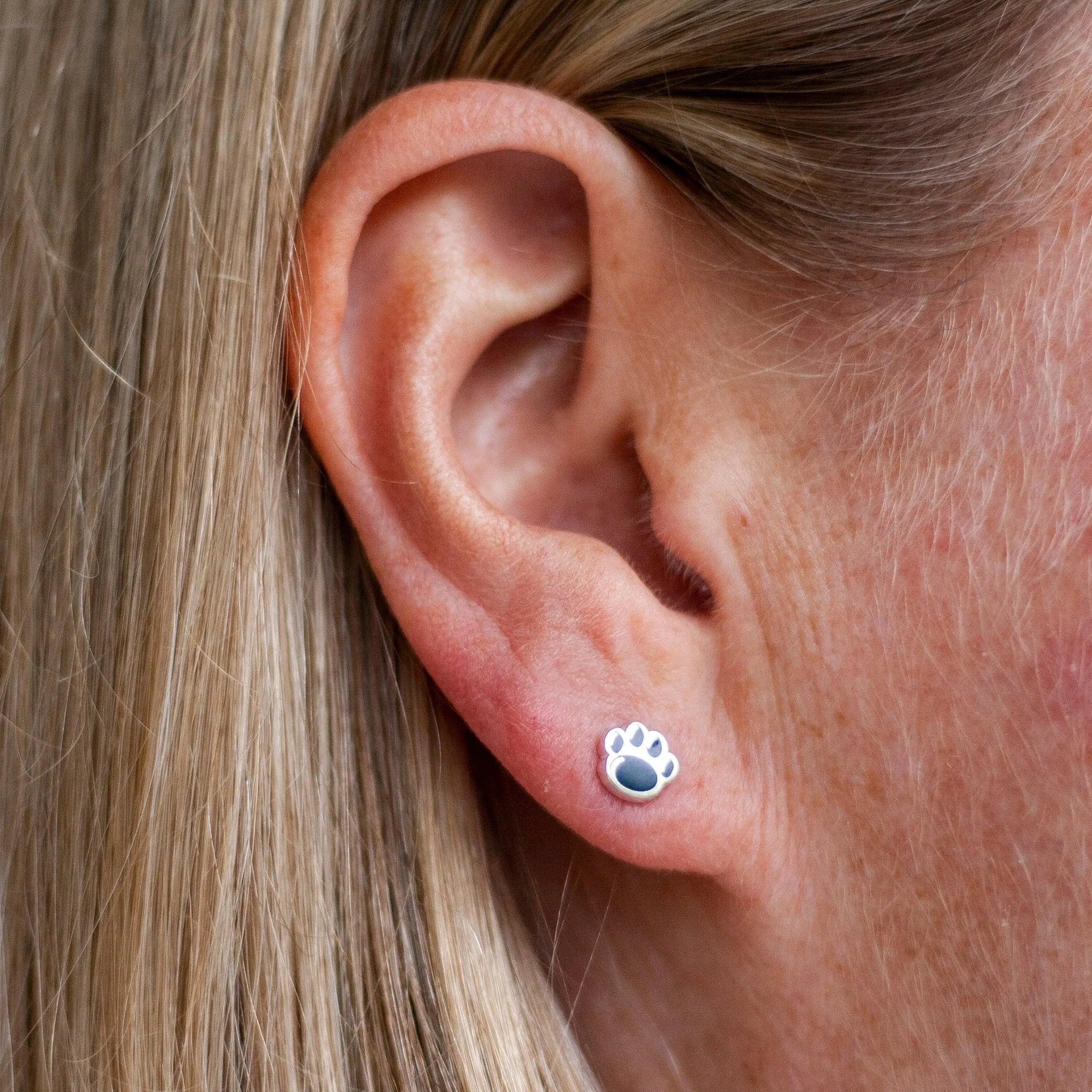 Tiny Official Paw Print Stud Earrings
