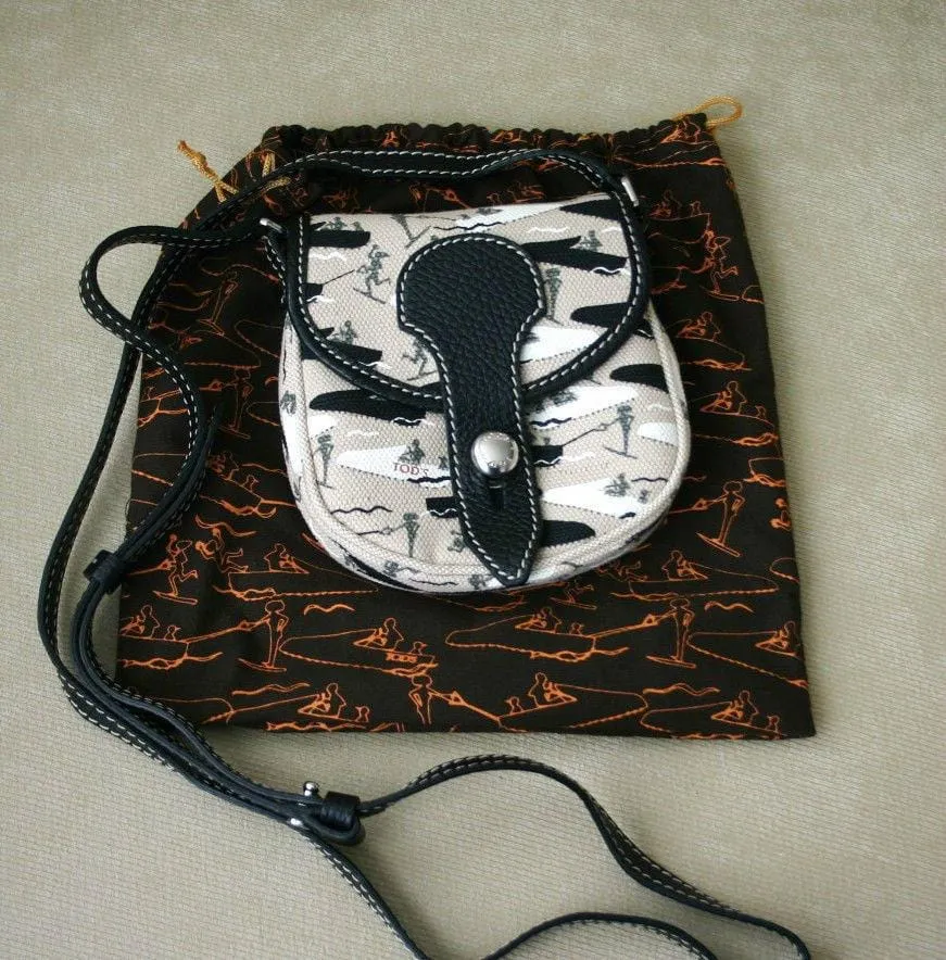 Tod's Multi-color Canvas Black Trim Crossbody Messenger Bag - Sale