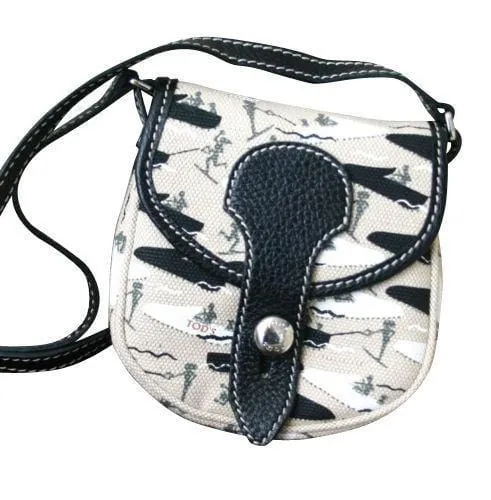 Tod's Multi-color Canvas Black Trim Crossbody Messenger Bag - Sale