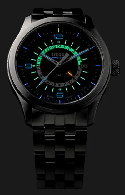Traser P59 Aurora Pilot's GMT Watch Blue Dial, Leather Strap, 107035
