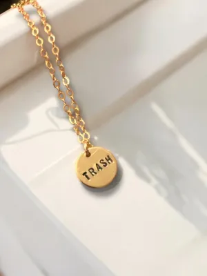Trash Circle Charm Necklace