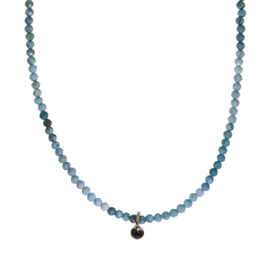 Turquoise & Black Diamond Pendant Necklace