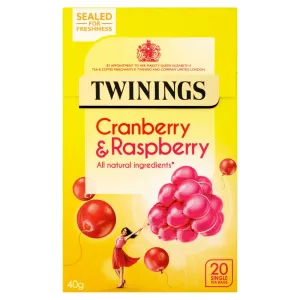 Twinings Cranberry & Raspberry 20 Single Tea Bags 40g
