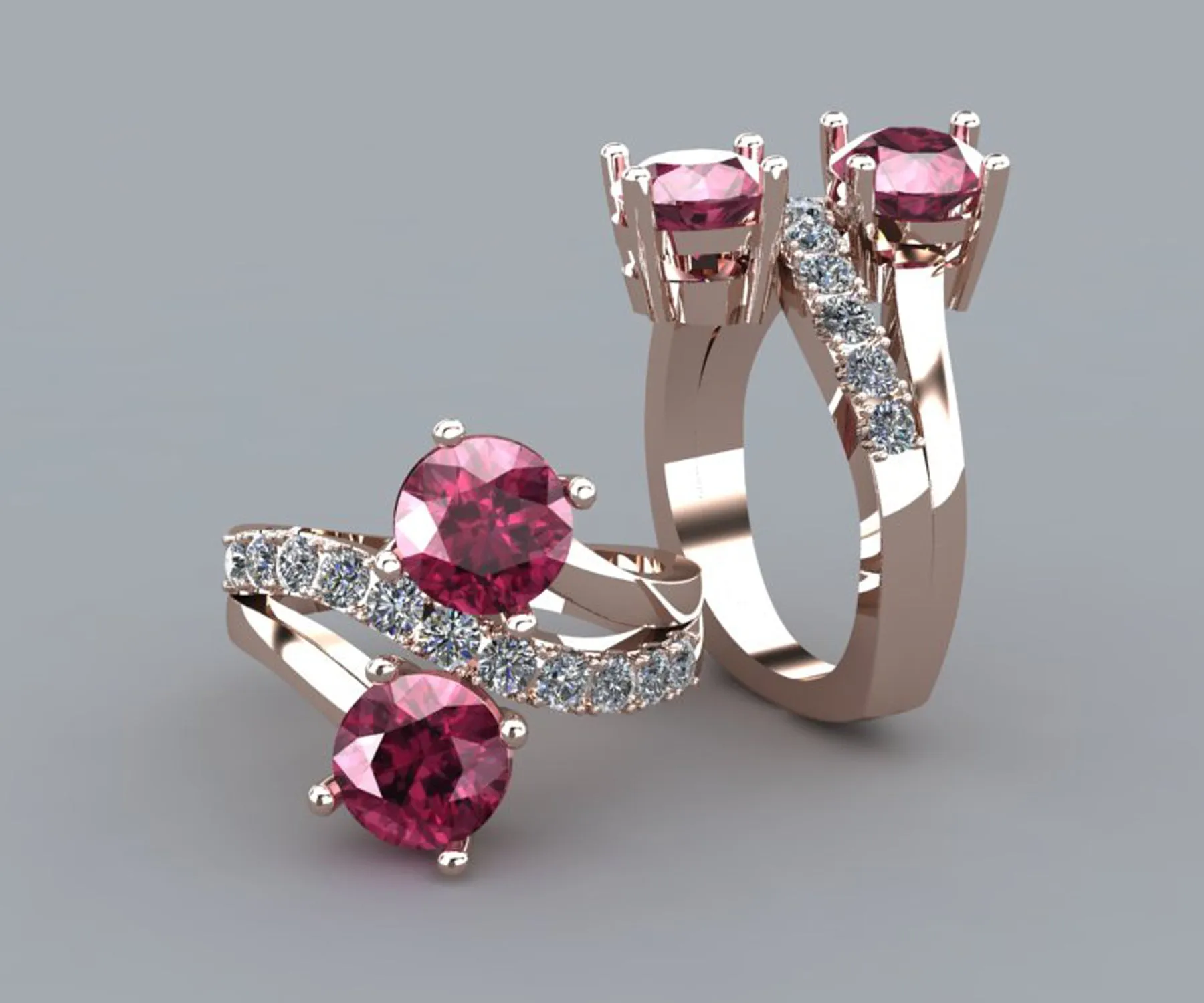 Twist Color Changing Garnet Diamond Ring