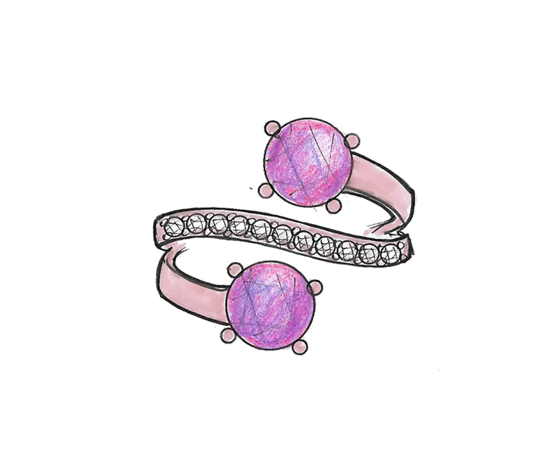 Twist Color Changing Garnet Diamond Ring
