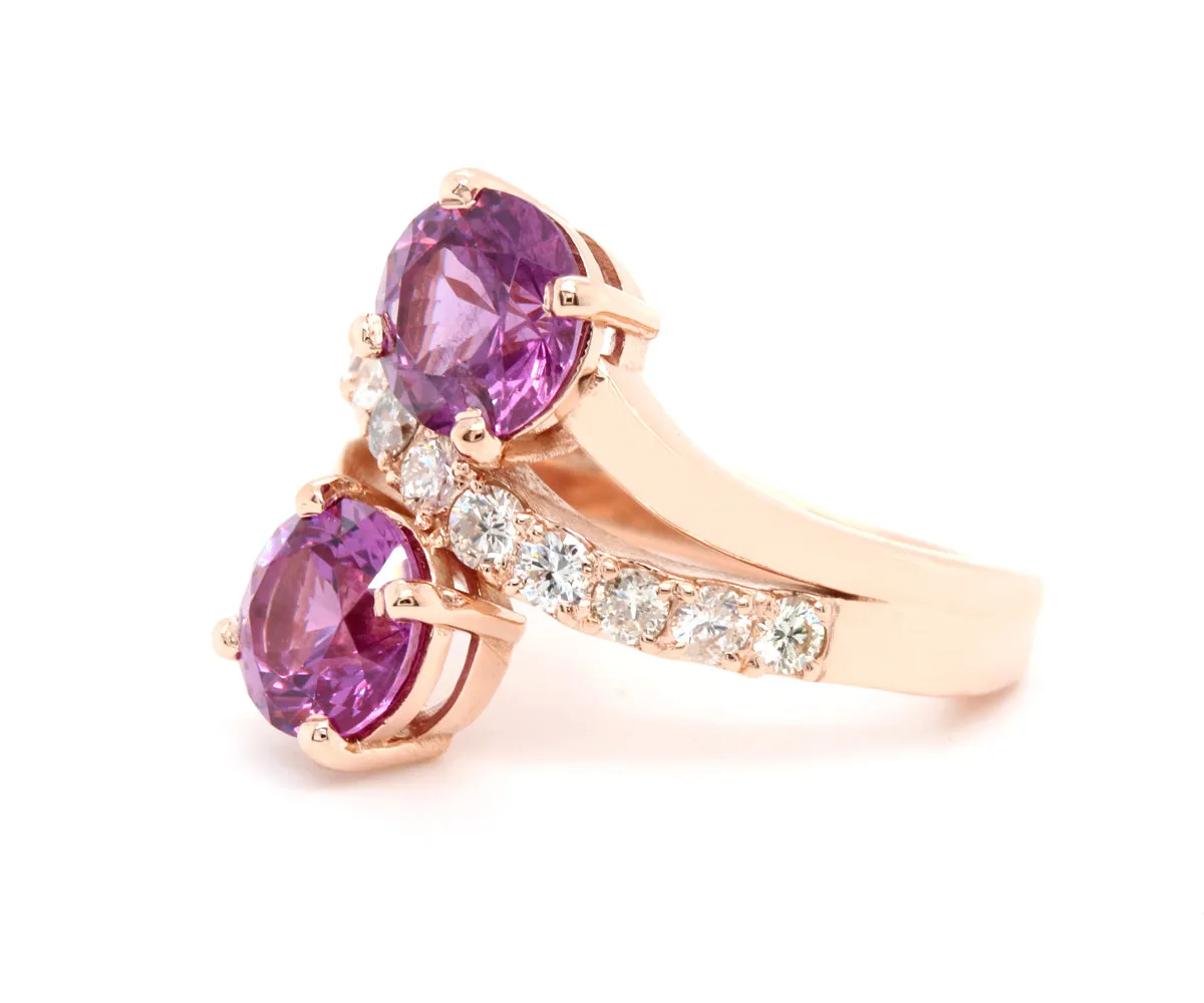 Twist Color Changing Garnet Diamond Ring