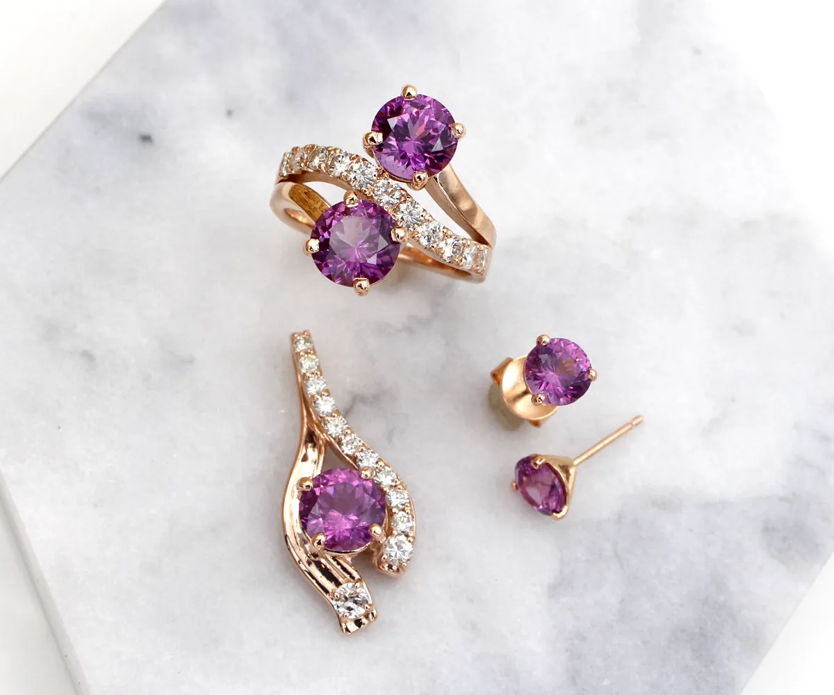 Twist Color Changing Garnet Diamond Ring