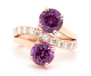 Twist Color Changing Garnet Diamond Ring