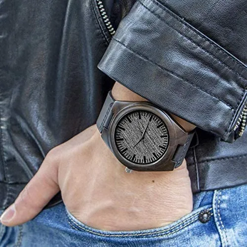 UFOORO Valentines Gifts Engraved Wooden Watches for Men, Natural Wood Watch Personalized Gifts Customized Watch for Dad Son Husband Birthday